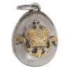 RUSSIAN GILT SILVER EGG CHARM WITH IMPERIAL CROWN PIC-2