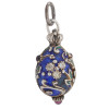 RUSSIAN 88 SILVER AND ENAMEL EASTER EGG PENDANT PIC-0