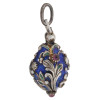 RUSSIAN 88 SILVER AND ENAMEL EASTER EGG PENDANT PIC-1