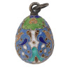 RUSSIAN 84 SILVER AND ENAMEL EASTER EGG PENDANT PIC-0