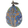 RUSSIAN 84 SILVER AND ENAMEL EASTER EGG PENDANT PIC-1