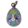 RUSSIAN 84 SILVER AND ENAMEL EASTER EGG PENDANT PIC-2