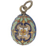 RUSSIAN 84 SILVER AND ENAMEL EASTER EGG PENDANT PIC-0