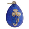 RUSSIAN SILVER DIAMONDS ENAMEL EASTER EGG PENDANT PIC-0