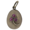 RUSSIAN 84 SILVER RUBY STONES EASTER EGG PENDANT PIC-0