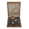 ANTIQUE RUSSIAN SILVER GILT TEA CUTLERY SET IOB PIC-0