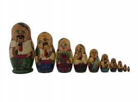 RUSSIAN MATRYOSHKA DOLLS WITH UKRAINIAN MEN, 1993