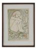 FRAMED ETCHING DREAMING GIRL SIGNED IRVING AMEN PIC-0