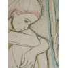 FRAMED ETCHING DREAMING GIRL SIGNED IRVING AMEN PIC-2