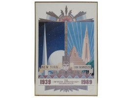 1989 ART DECO POSTER NY WORLD'S FAIR BY STEPHAN