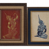 TWO MID CENTURY THAI TEMPLE RUBBINGS WITH DANCERS PIC-0