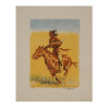 SILKSCREEN PRINT AMERICAN INDIAN RIDER BY COOPER PIC-0