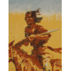 SILKSCREEN PRINT AMERICAN INDIAN RIDER BY COOPER PIC-2