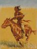 SILKSCREEN PRINT AMERICAN INDIAN RIDER BY COOPER PIC-1