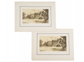 VIEW OF THE WHITE HOUSE ETCHINGS BY L. NESLAY