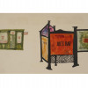 GOUACHE ON PAPER PAINTING JOES BAR ADVERTISEMENT PIC-0