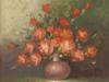 FRAMED OIL PAINTING STILL LIFE WITH RED FLOWERS PIC-1