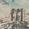 BROOKLYN BRIDGE SILKSCREEN PRINT BY STEVEN KUZMA PIC-2