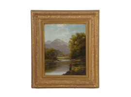 ANTIQUE ENGLISH OIL PAINTING BY FRANCIS MUSCHAMP