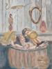 COUPLE IN BATH OIL PAINTING IN MANNER OF BURLIUK PIC-1