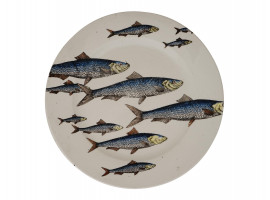 ITALIAN FISH PORCELAIN PLATE BY PIERO FORNASETTI