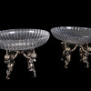 PAIR BACCARAT CRYSTAL GLASS SILVERED BRONZE BOWLS PIC-1