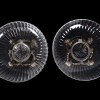 PAIR BACCARAT CRYSTAL GLASS SILVERED BRONZE BOWLS PIC-2