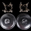 PAIR BACCARAT CRYSTAL GLASS SILVERED BRONZE BOWLS PIC-3