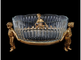 BACCARAT GILT BRONZE AND CRYSTAL CENTERPIECE BOWL