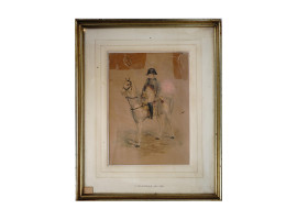 WATERCOLOR NAPOLEON PAINTING BY ERNEST MEISSONIER