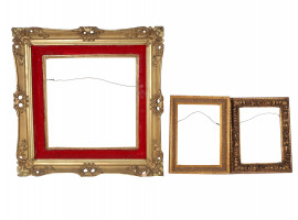 VINTAGE GOLDEN CARVED FRAMES FOR WALL ART, 3 PCS