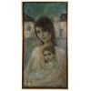 OIL PAINTING OF MOTHER WITH CHILD SIGNED GUNILLA PIC-0