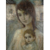 OIL PAINTING OF MOTHER WITH CHILD SIGNED GUNILLA PIC-1