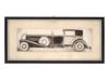 ANTIQUE PERSIAN GRAPHITE PENCIL PAINTING OF CAR PIC-0