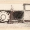 ANTIQUE PERSIAN GRAPHITE PENCIL PAINTING OF CAR PIC-2