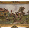 HUNGARIAN RURAL HOUSE OIL PAINTING BY LOUIS KLEIN PIC-0