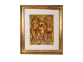 GRACES FEMALE NUDES PAINTING BY CHARLES BURDICK