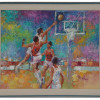 MID CENTURY BASKETBALL PAINTING BY JOHN MANOL PIC-0