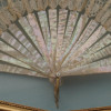 MOTHER OF PEARL AND LACE FAN IN THE SHADOW BOX PIC-2