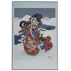 ORIENTAL PRINT WOMAN IN SNOW BY CAROLINE R YOUNG PIC-0