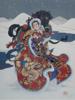 ORIENTAL PRINT WOMAN IN SNOW BY CAROLINE R YOUNG PIC-1