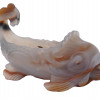 LARGE RUSSIAN AGATE CARVED FISH BOWL FOR CAVIAR PIC-0