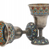 PAIR OF RUSSIAN SILVER ENAMEL SHOT CUP GOBLETS PIC-3