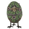 RUSSIAN BEES GILT SILVER ENAMEL EGG BOX W STAND PIC-0