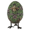 RUSSIAN BEES GILT SILVER ENAMEL EGG BOX W STAND PIC-4