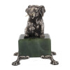 RUSSIAN SILVER ELEPHANT FIGURE NEPHRITE JADE BASE PIC-1