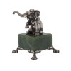 RUSSIAN SILVER ELEPHANT FIGURE NEPHRITE JADE BASE PIC-2