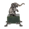 RUSSIAN SILVER ELEPHANT FIGURE NEPHRITE JADE BASE PIC-4