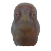 RUSSIAN CARVED AGATE OWL FIGURINE WITH RUBY EYES PIC-3