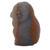 RUSSIAN CARVED AGATE OWL FIGURINE WITH RUBY EYES PIC-2